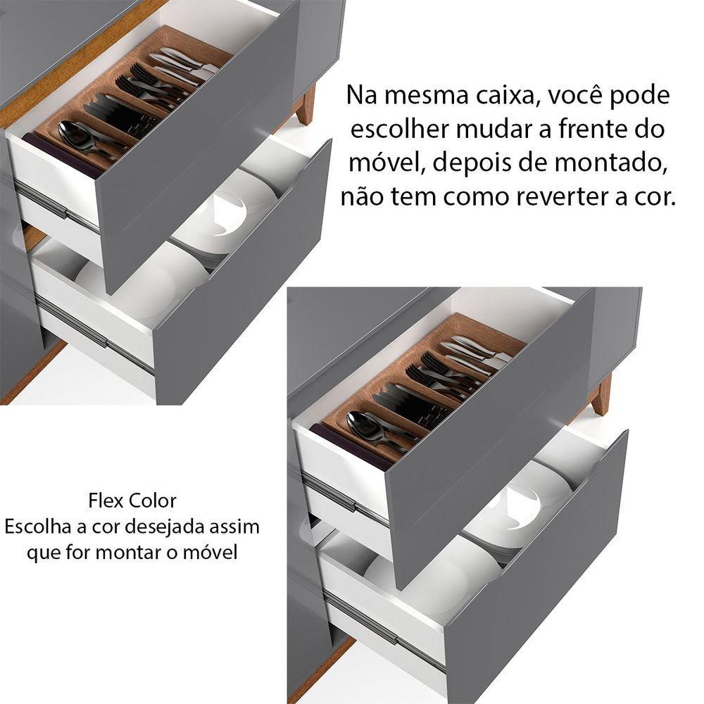 Miniatura Buffet Aparador 2 Portas E 2 Gavetas Flop Cinza