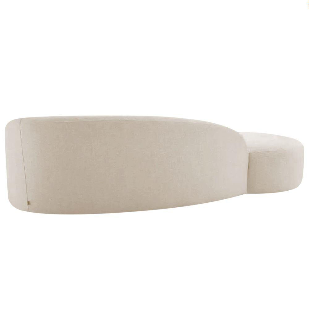 Divã Recamier Orgânico França 200cm Lado Esquerdo Linho - Amarena Moveis Cor Azul Royal