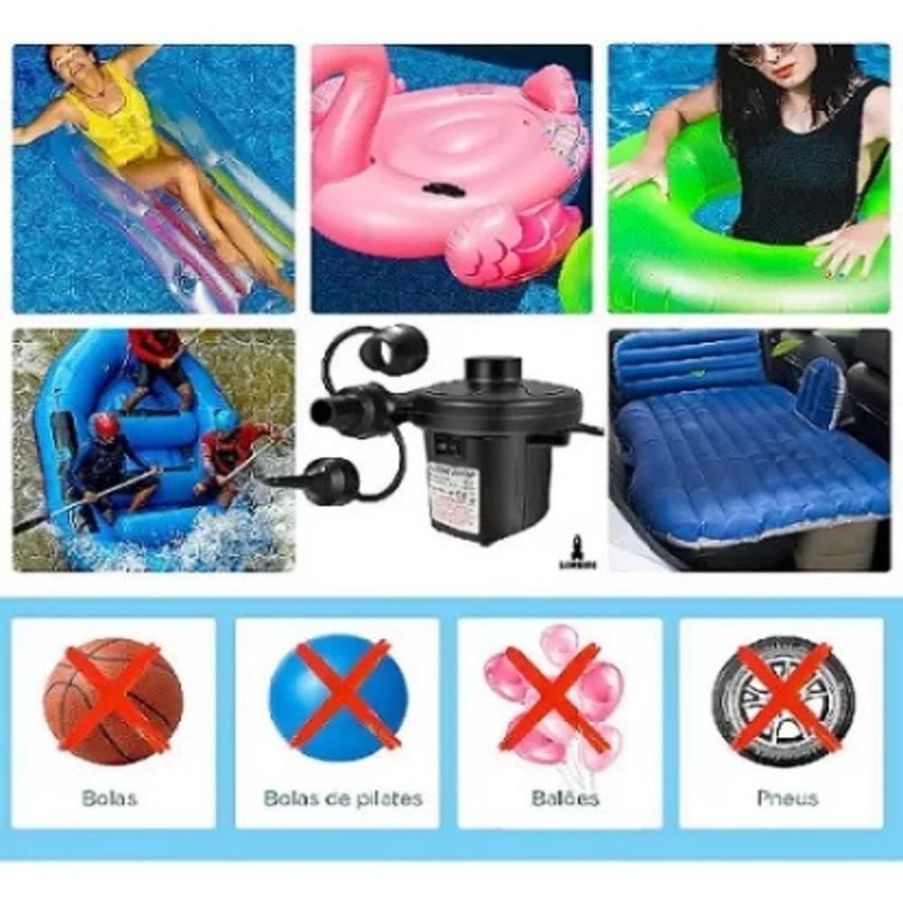 Inflador Bomba Ar Compressor Eletrico Enche Bexiga Infla Desinfla Colchao Bote Inflaveis Casa E Carro Trivolt