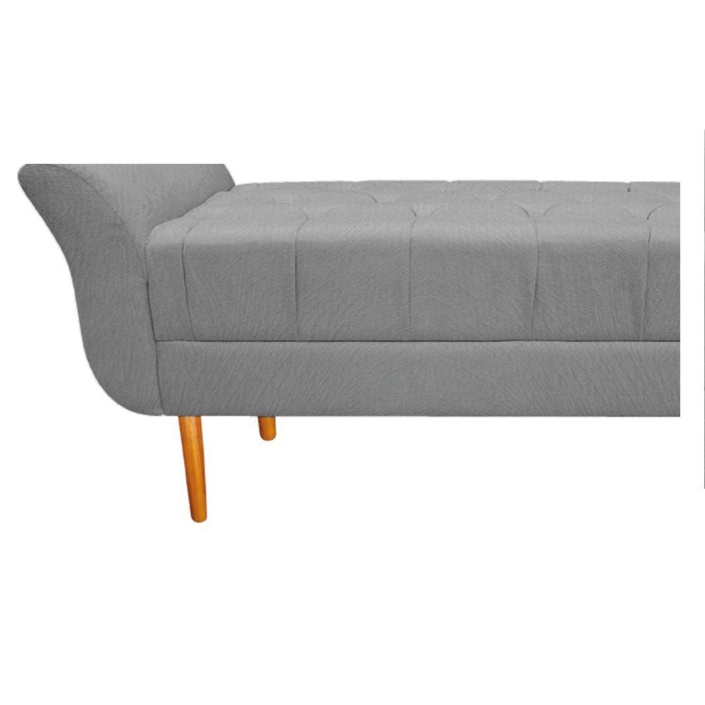 Miniatura Recamier estofado Ari 90 Cm Solteiro Suede Cinza