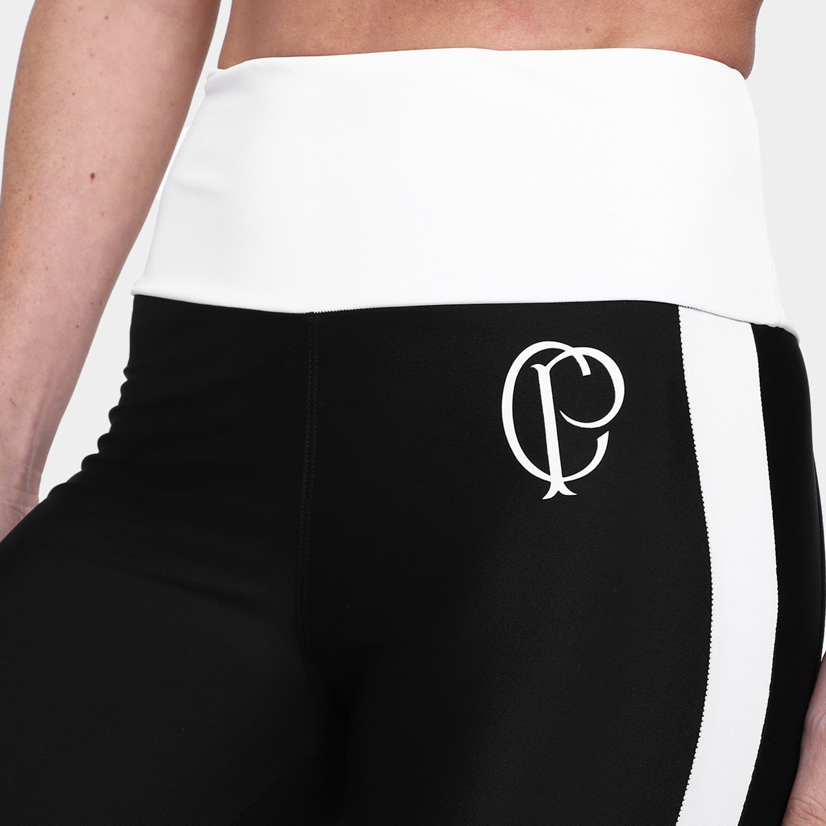 Miniatura Calça Legging Corinthians Coimbra Fitness Feminina Preto - EGG