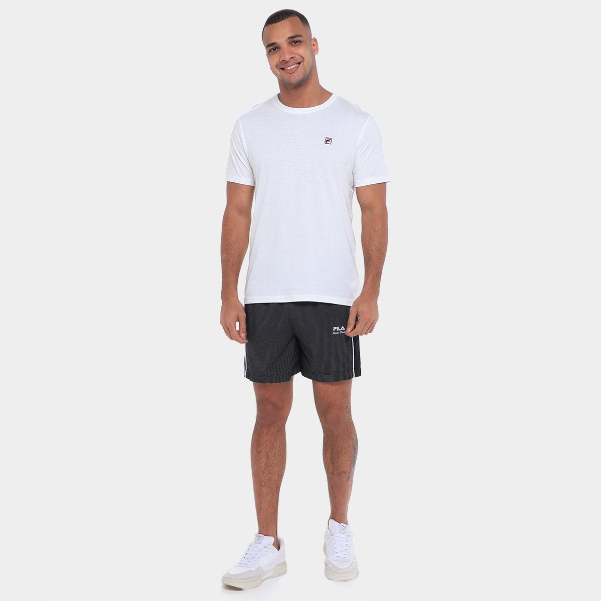 Miniatura Camiseta Fila Pima II Masculina Off White - G