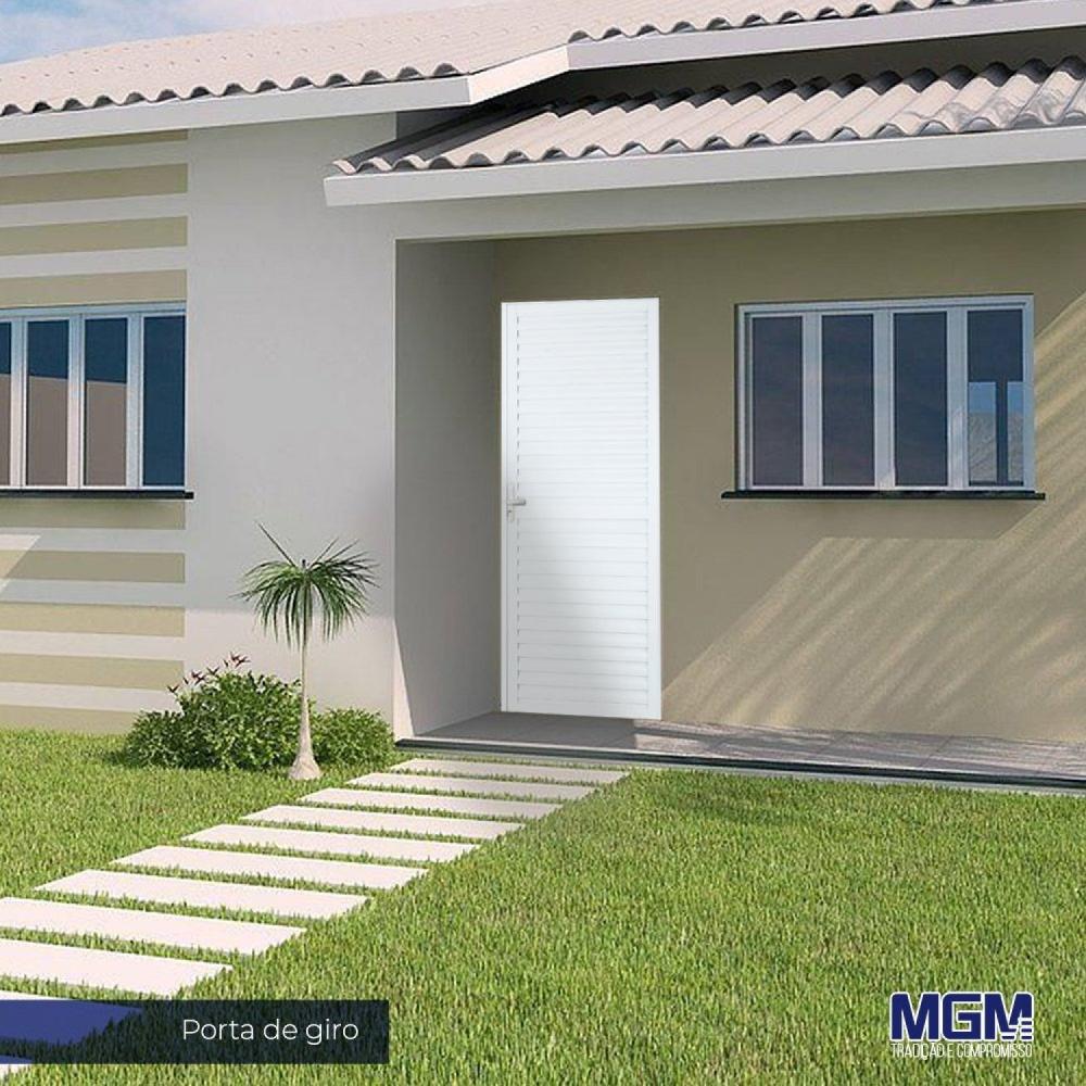 Miniatura Porta de Aluminio Laminada Branca 210x60 MGM Branco