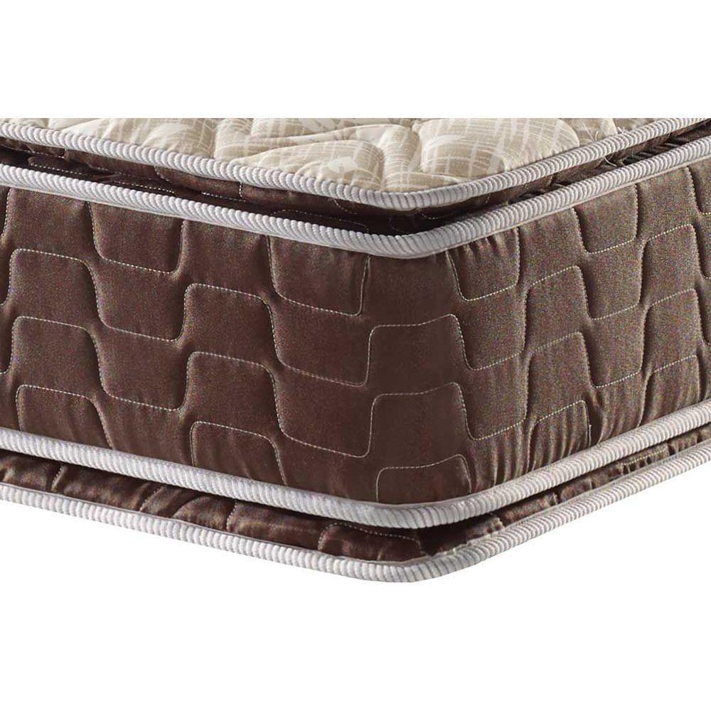 Miniatura Cama Box Baú Queen: Colchão Espuma Anjos D26 / Ag65 Magnum Double Face + Base Brown(158X198)