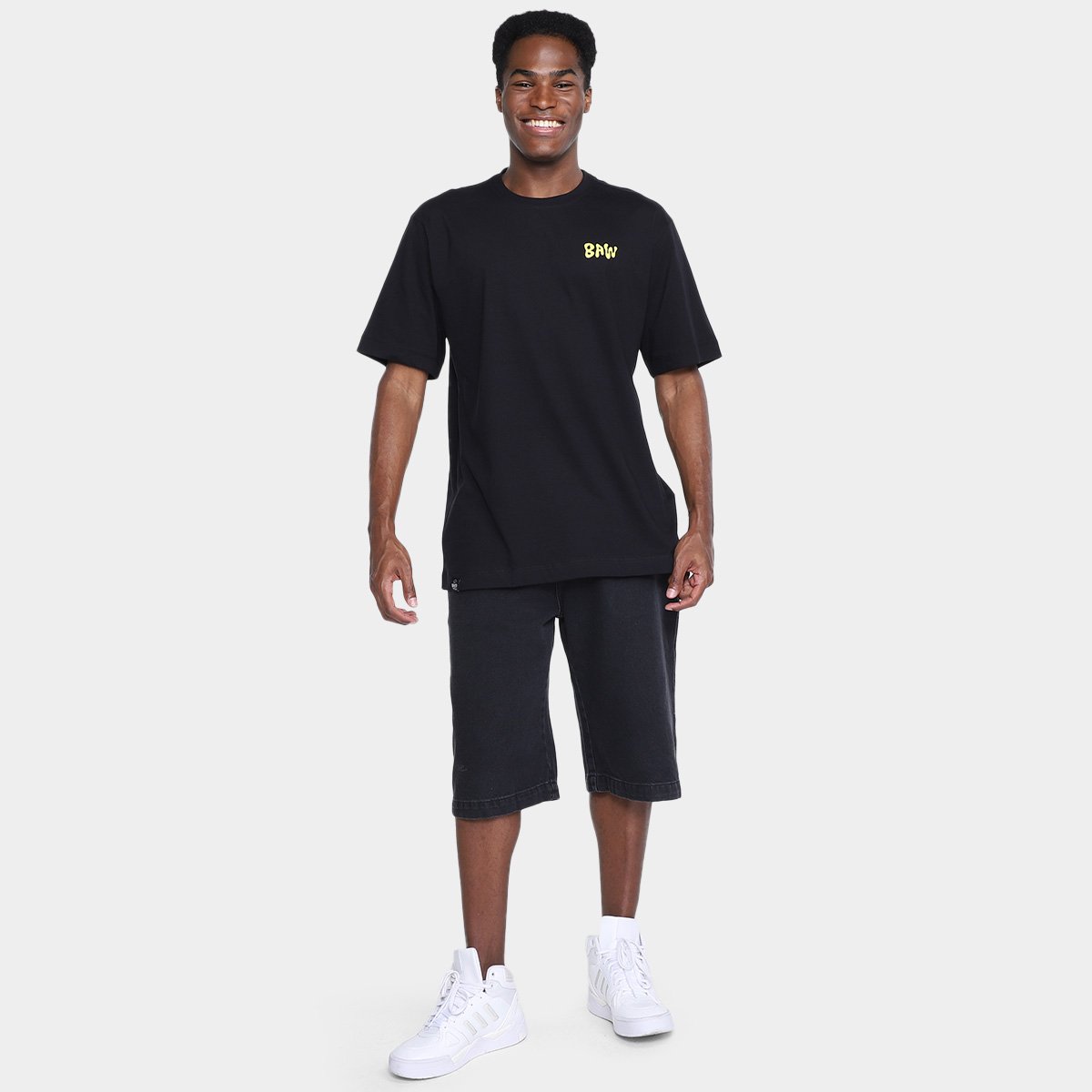 Miniatura Camiseta Baw Baw X Smiley Masculina Preto - P