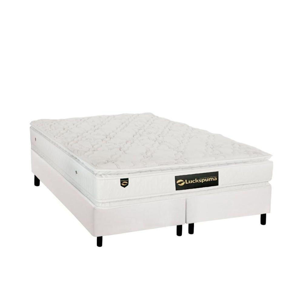 Miniatura Cama Box King: Colchão Molas Ensacadas Luckspuma Lucksfaction Plus + Base White(193X203)