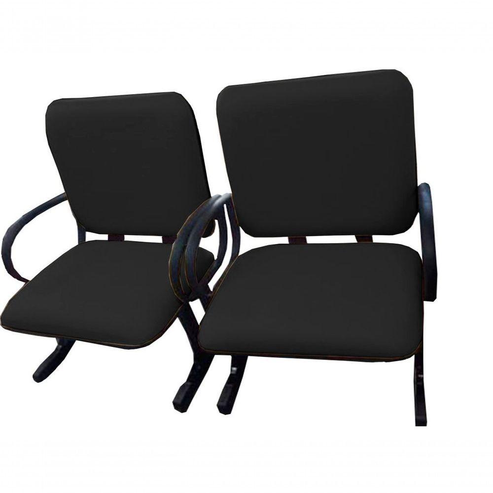 Miniatura 02 Cadeiras Para Escritório Para Obesos Até 250kg Preto