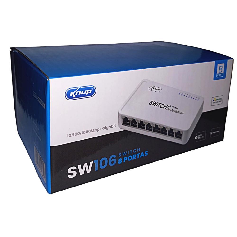 Miniatura Hub Switch P Redes Computadores 8 Portas 10/100/1000Kp-Sw106