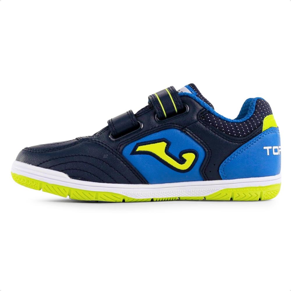 Miniatura Chuteira Futsal Joma Top Flex JR Infantil Marinho / Azul - 26