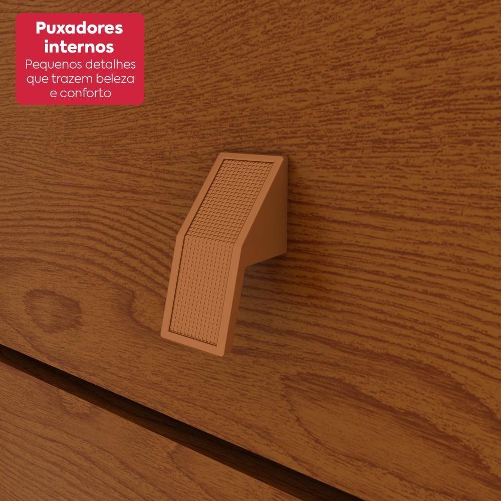 Guarda-roupa Casal 100% Mdf 8 Portas Easy Glow Com Espelhos Frassino