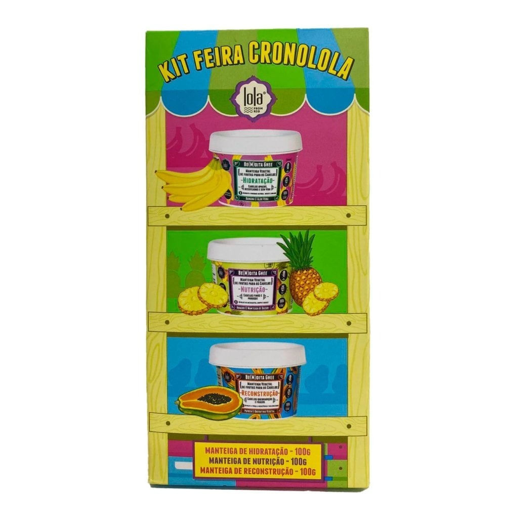 Miniatura Kit Lola Feira Cronolola Hidratação + Reconstrução + Nutrição 300g