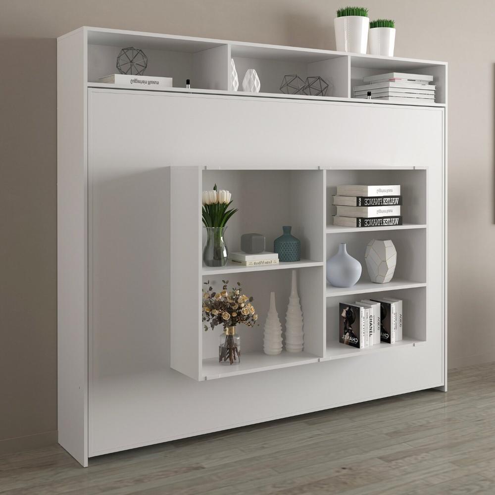 Miniatura Cama Articulada Casal Horizontal com Nichos e Prateleiras Cm8043 Branco