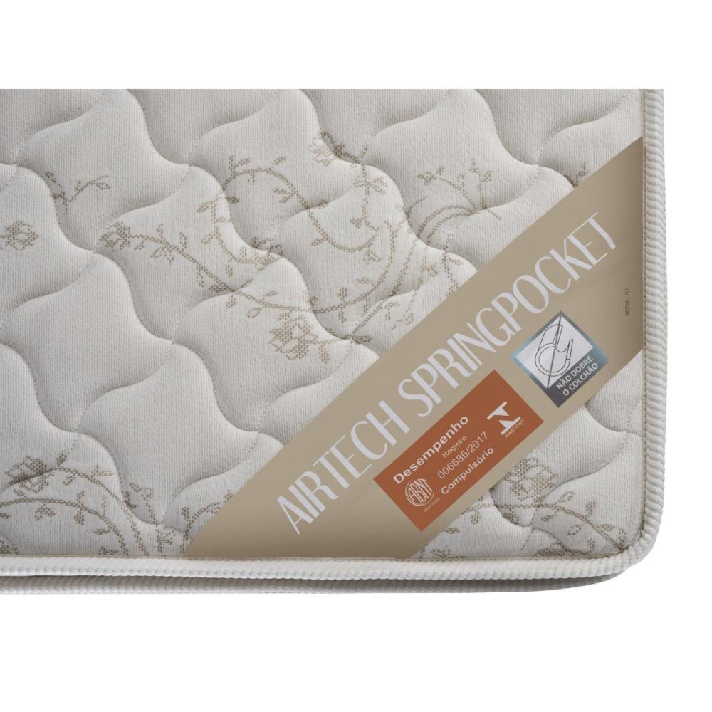 Miniatura Colchão Solteiro Airtech Spring Pocket Ortobom 88x188x25cm Branco/Bege