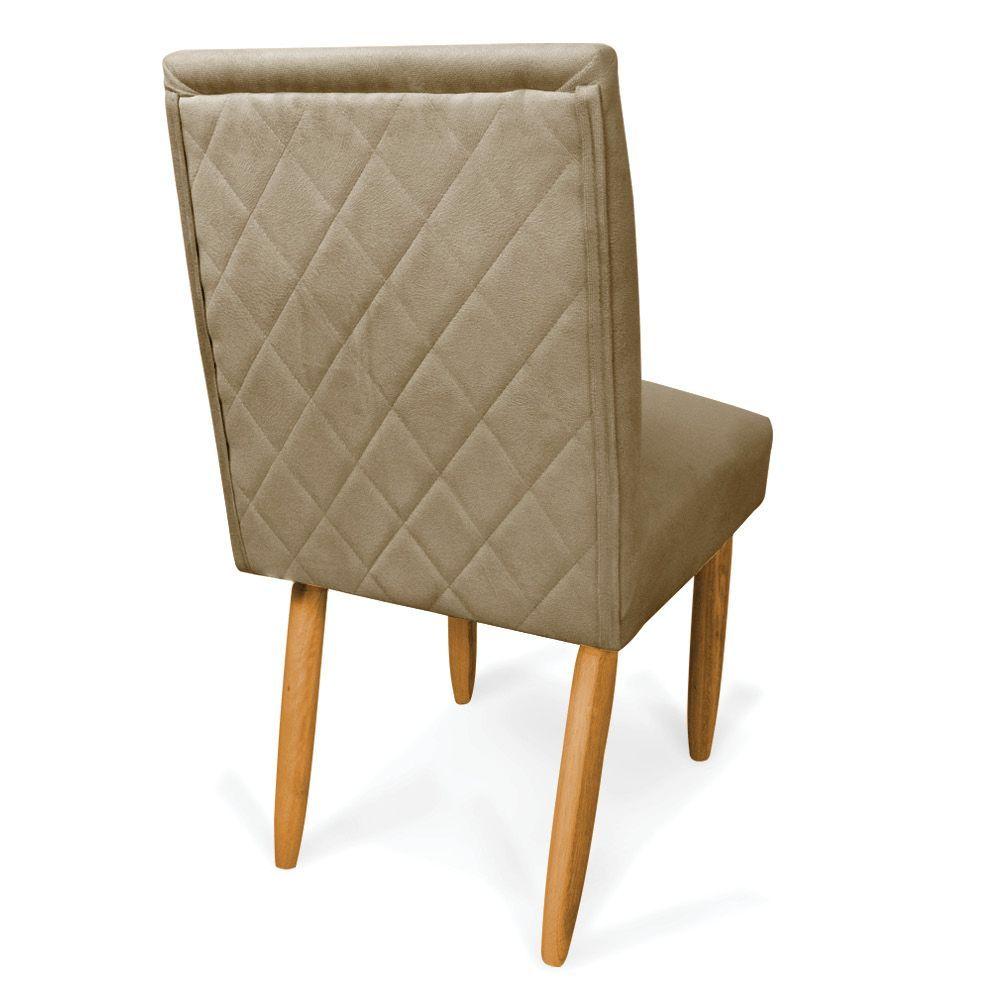 Kit 4 Cadeiras De Jantar Carol Suede Marrom Rato Pés Palito Castanho - D'rossi