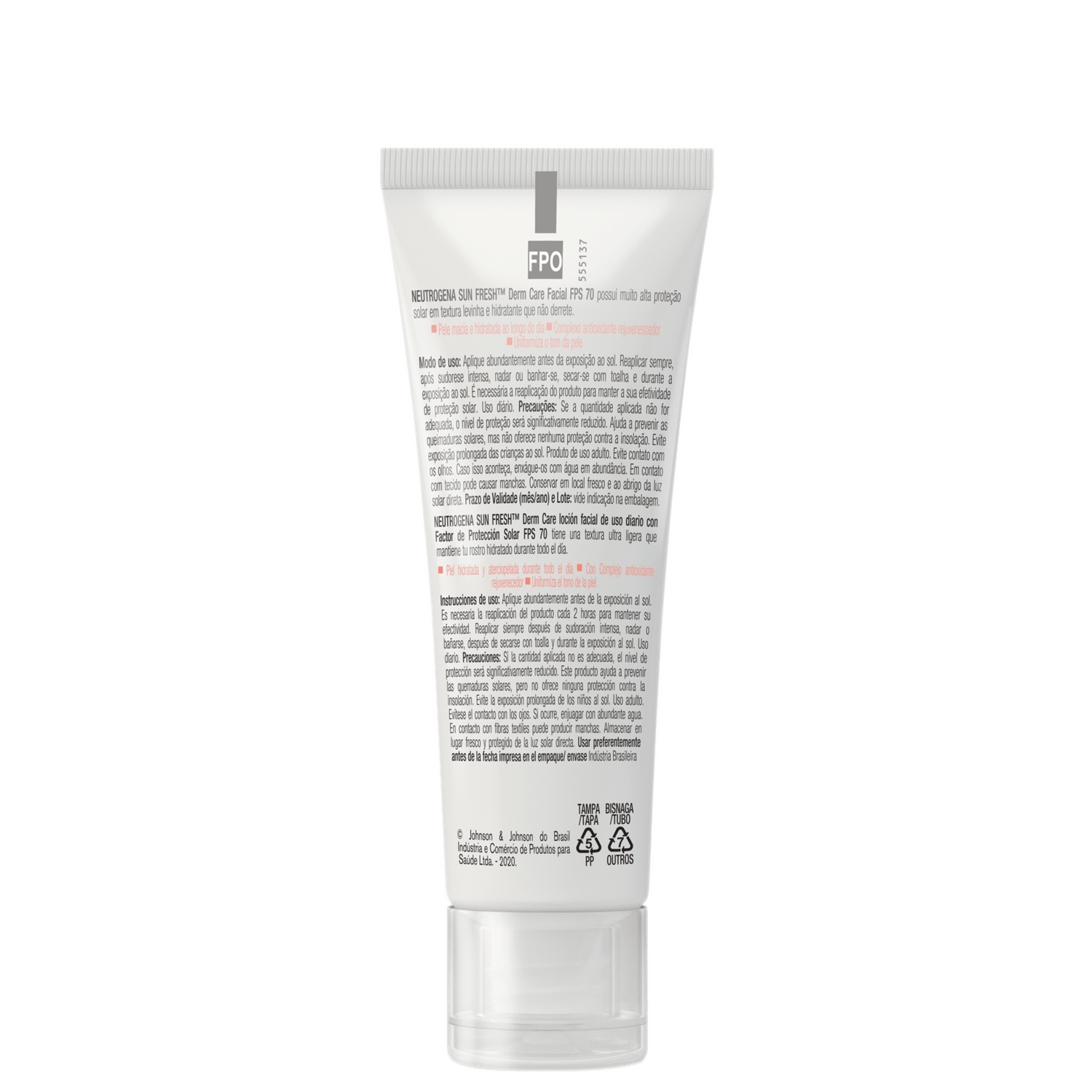 Miniatura Protetor Solar Facial Neutrogena Sun Fresh Derm Care com Cor