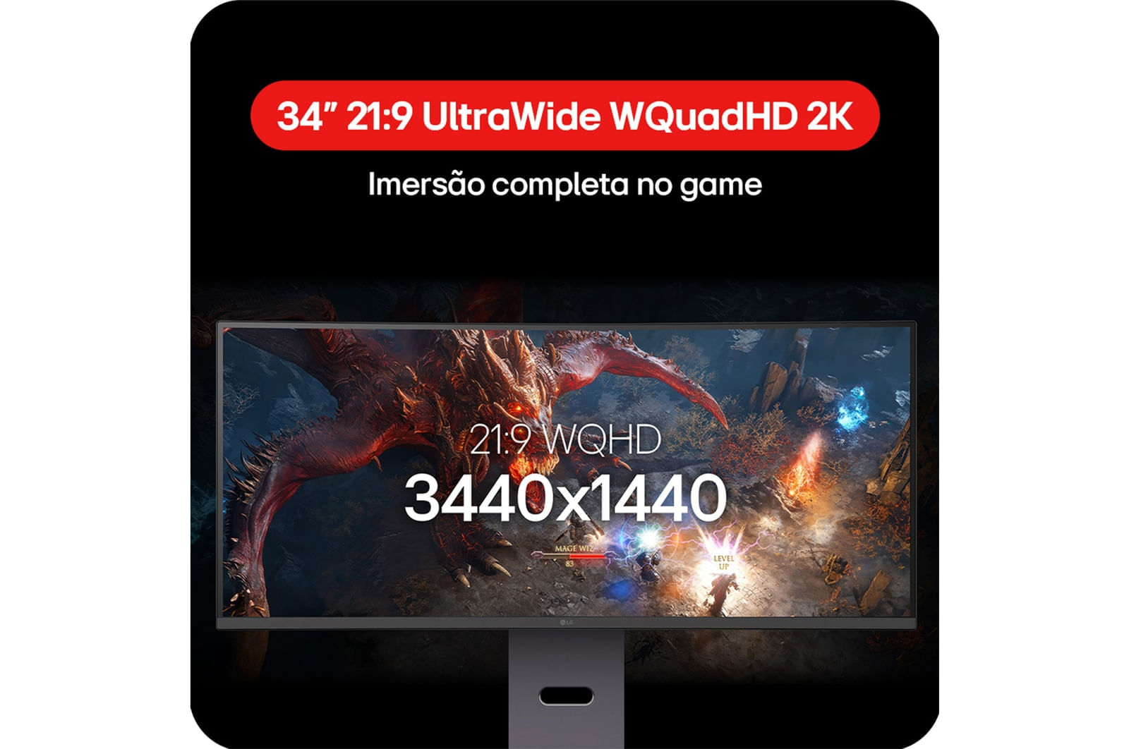 Miniatura Monitor Gamer LG UltraGear™ Curvo 34G600A-B 34" QuadHD 2K, UltraWide 1800R, 160Hz, 1ms (MBR), AMD FreeSync™ Premium, HDR10, MaxxAudio