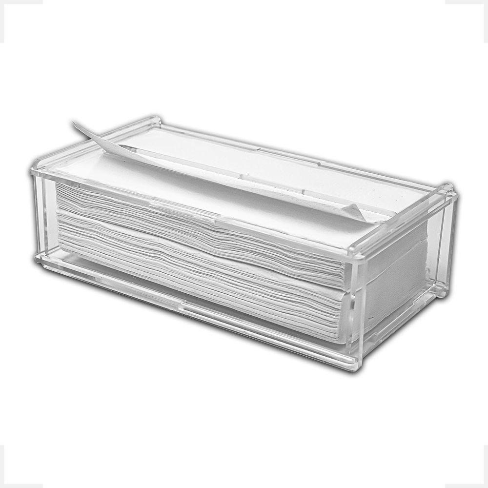 Miniatura Porta Papel Toalha Interfolha Acrílico 4mm Transparente Toalheiro Porta Papéis Papeleira Desmontável