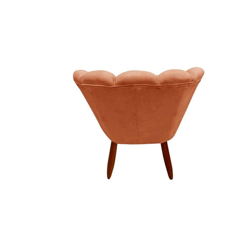 Miniatura Poltrona Cadeira Pétala Penteadeira Dritex suede Terracota