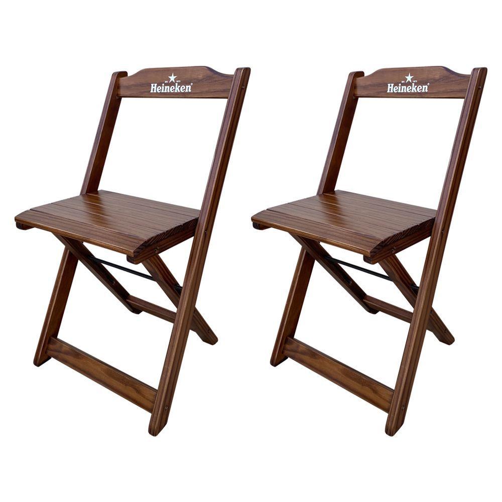 Miniatura Kit 2 Cadeiras Dobráveis Madeira Hei Imbuia