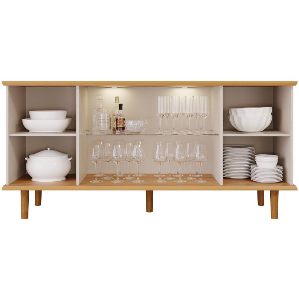 Miniatura Buffet para Sala de Jantar 4 Portas Janice Cimol Nature/Off White