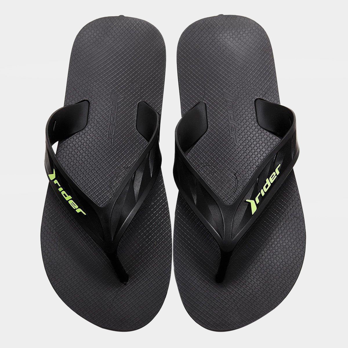Miniatura Chinelo Rider Street Básico Masculino Preto+verde - 37/38
