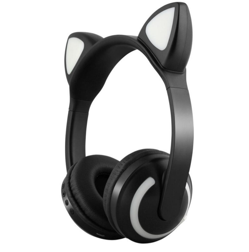 Miniatura Headphone Orelha De Gato Com Led Bluetooth 5.0 Ear Gat Preto Bluetooth - 5.0 - Fone de ouvido - Inova - Android
