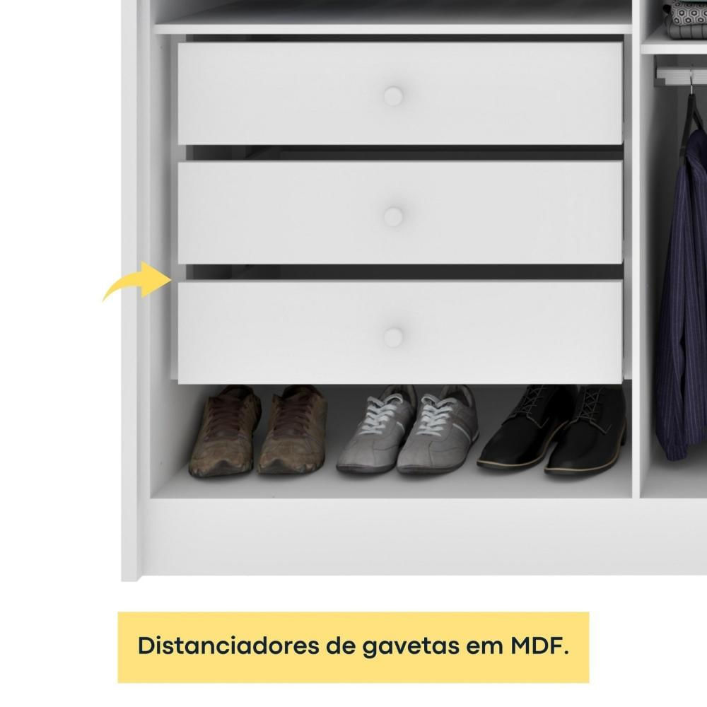 Guarda Roupa Casal 6 Portas 6 Gavetas Sol Neve
