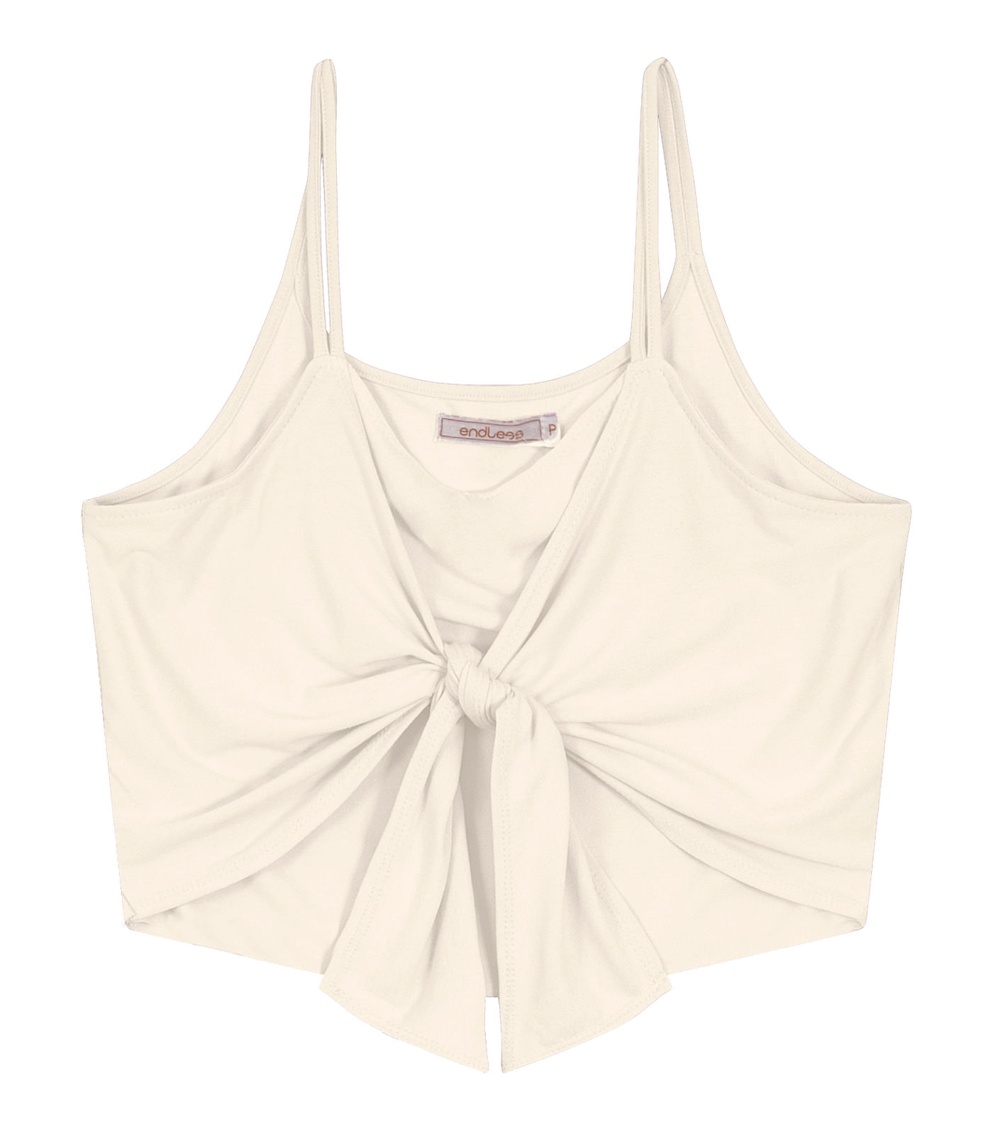 Miniatura Blusa De Alça Feminina Viscose Endless Bege G