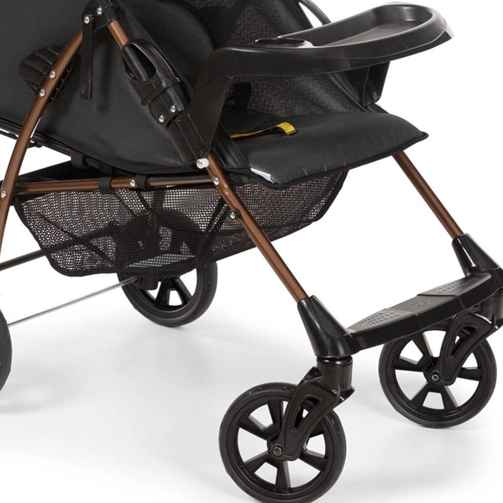 Miniatura Carrinho de Bebê Passeio Galzerano Romano 1035 de 0 Meses até 15kg Preto com Cobre