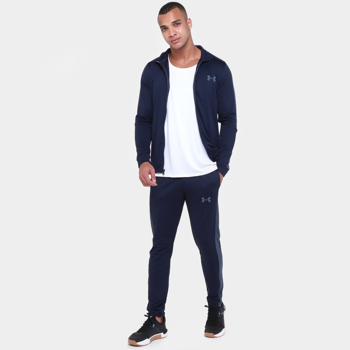 Miniatura Agasalho Under Armour Knit Masculino Marinho+Cinza - G
