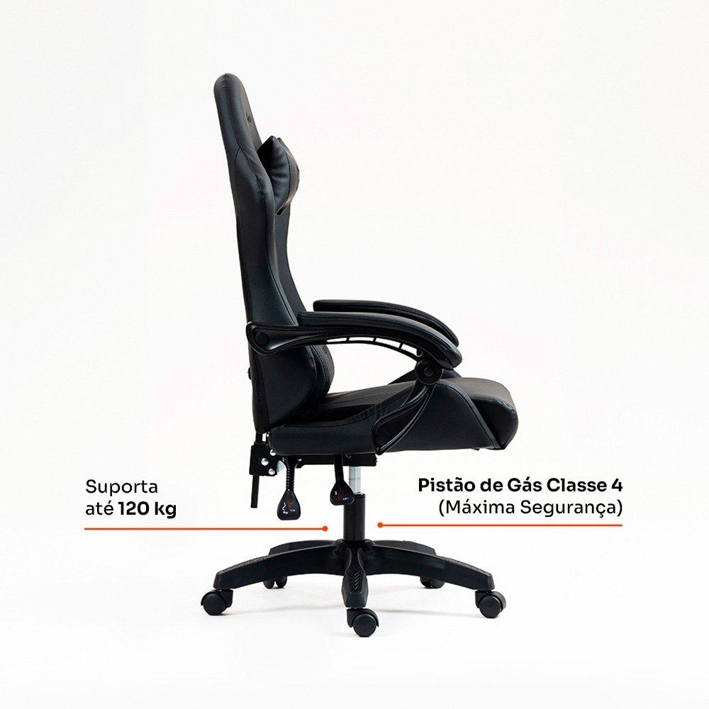 Miniatura Cadeira Gamer Husky Storm 100, Até 120kg, Almofadas, Reclinável 135º, PU, Preta - HCG100PT