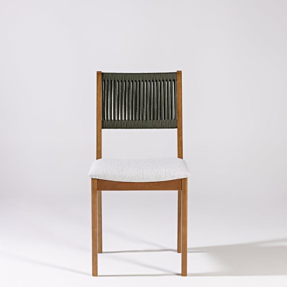 Miniatura Kit 2 Cadeiras de Jantar sem Braços Tune Verniz Mel/Corda Verde