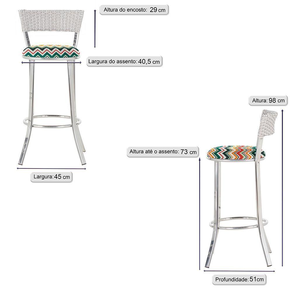 Miniatura Conjunto Com 2 Banquetas Em Alumínio, Fibra Sintética E Impermeável Tc Marmore Z35