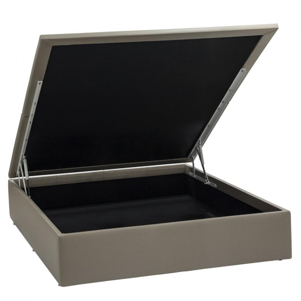 Miniatura Base Baú Physical Corino Casal 138x188x39cm Ortobom Bege