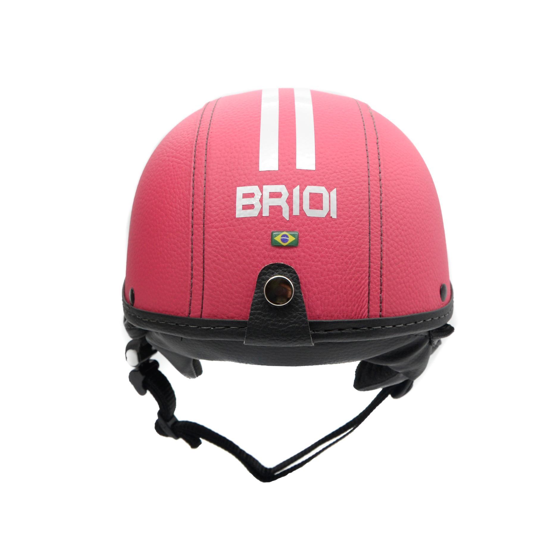 Miniatura Capacete Coquinho Scooter Moto Elétrica Bike Couro Rosa