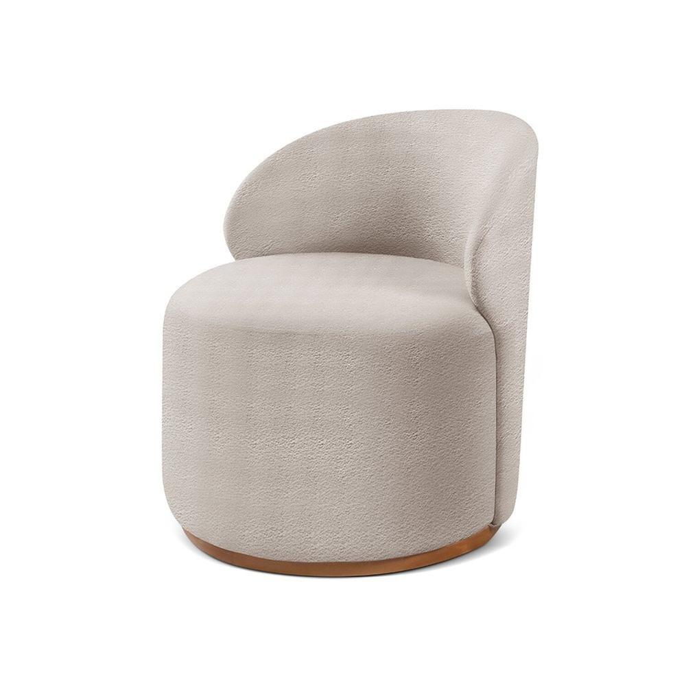 Miniatura Poltrona Curva Moderna Brenda Design Arredondado Nude