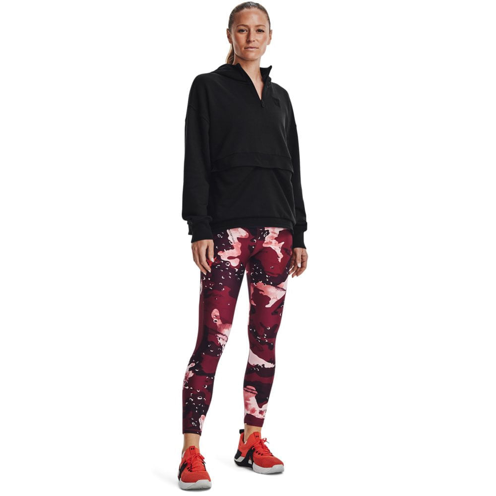 Miniatura Blusa de Treino Feminina Under Armour Project Rock Fleece 1/4 Preto - G