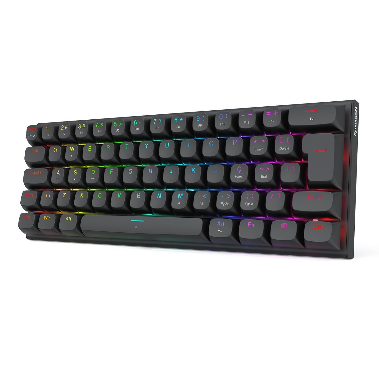 Teclado Magnético Redragon Fidd Rgb Preto 8K Switch Pink