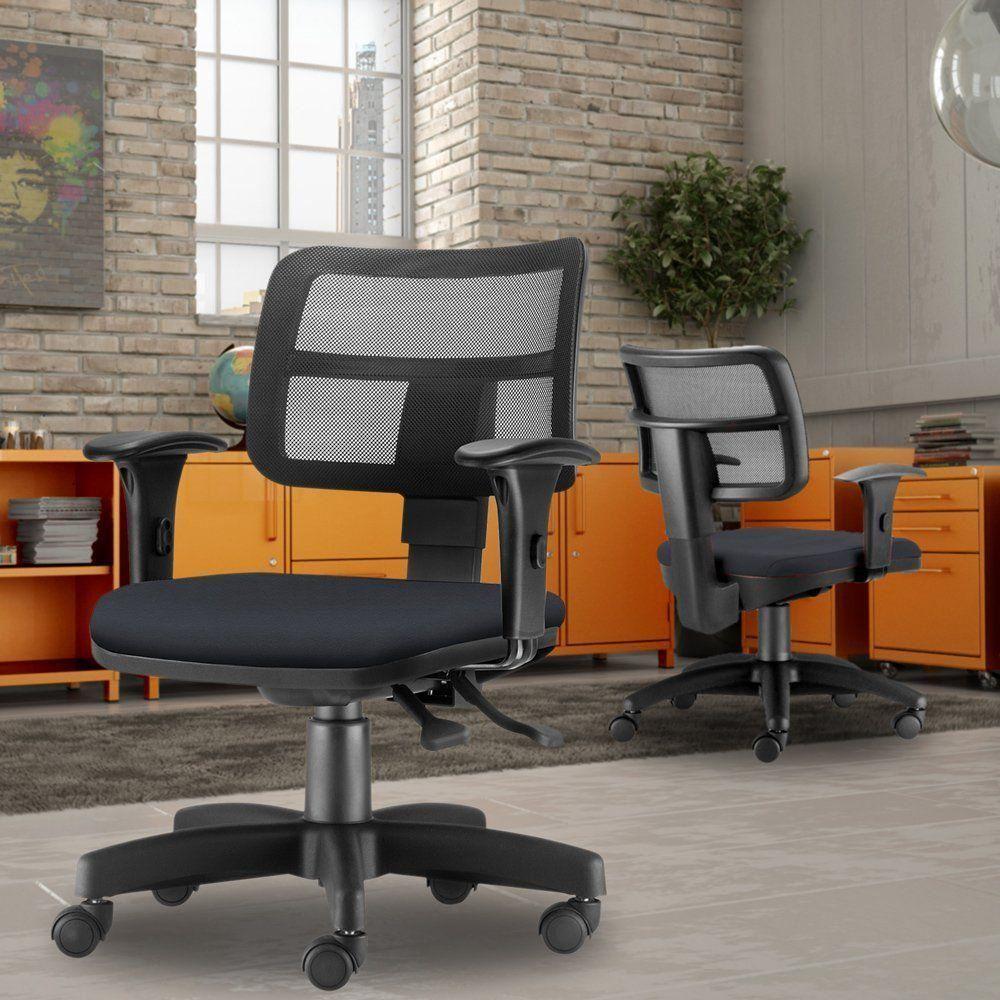 Cadeira Giratória Zip L02 Escritório Crepe Preto