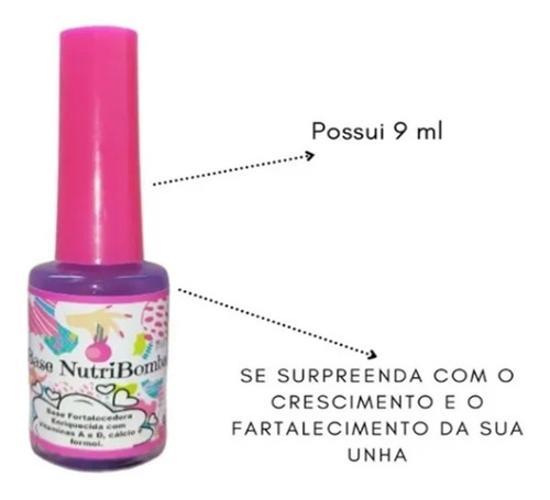 Miniatura Kit 2 Bases Nutribomba Esmalte Fortalecedor Unhas Pé E Mao