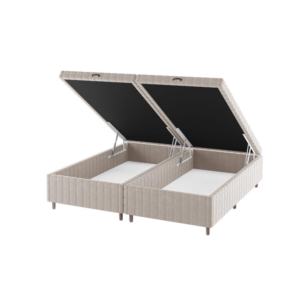 Miniatura Base Box Baú Queen Ibiza 35cm 1,98m 1,58m Turkey Bege
