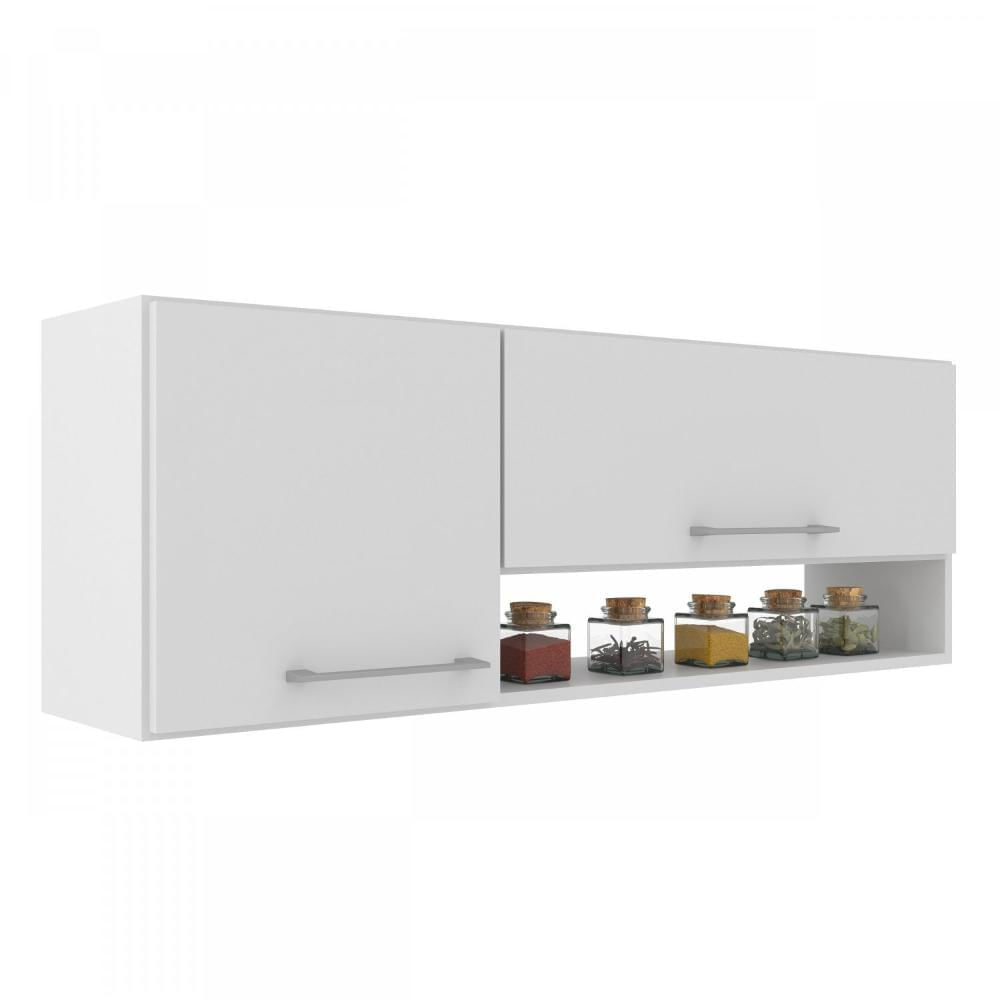 Miniatura Armário Aéreo de Cozinha 2 Portas com Nicho Alana J Carvalho Branco