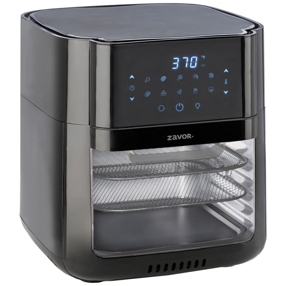 Miniatura Fritadeira Elétrica Air Fryer 12L com 10 Predefinições e Porta Removível para Fácil Limpeza, 1700W, Zavor, Preta