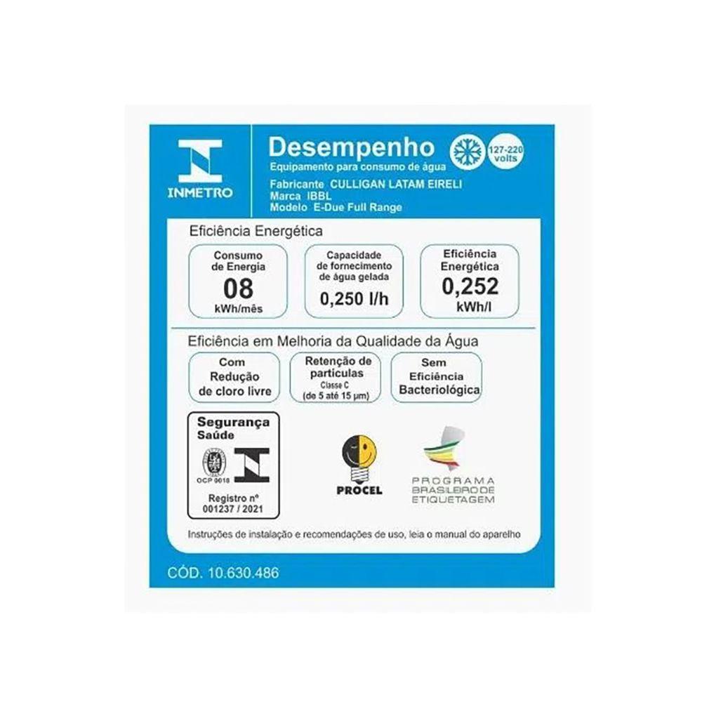 Miniatura Purificador de Água Ibbl E-Due Prata Bivolt 79073001 Bivolt