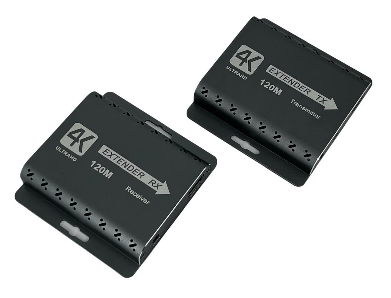 Miniatura Extensor Hdmi 4K 120 Metros Com Infravermelho Cat6/6E Rj45