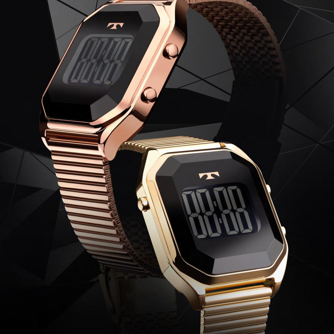 Miniatura Relógio Technos Digital Dourado Feminino Bj3927Al/1P Dourado