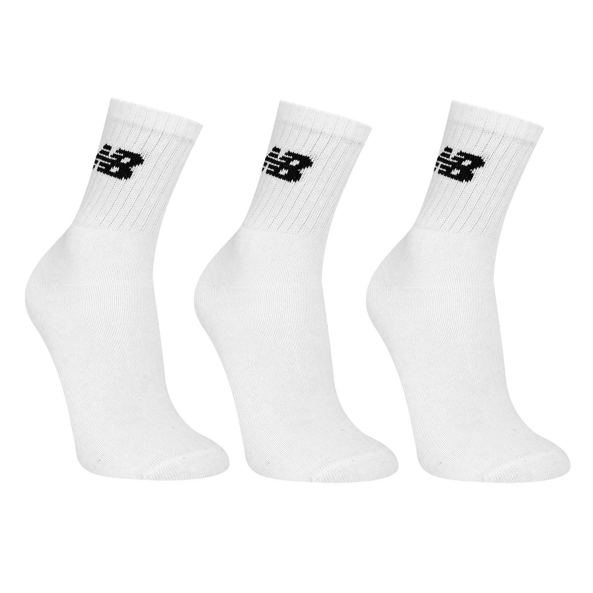Miniatura Kit Meia New Balance Logo Cano Alto C/ 3 Pares Branco - 39/42