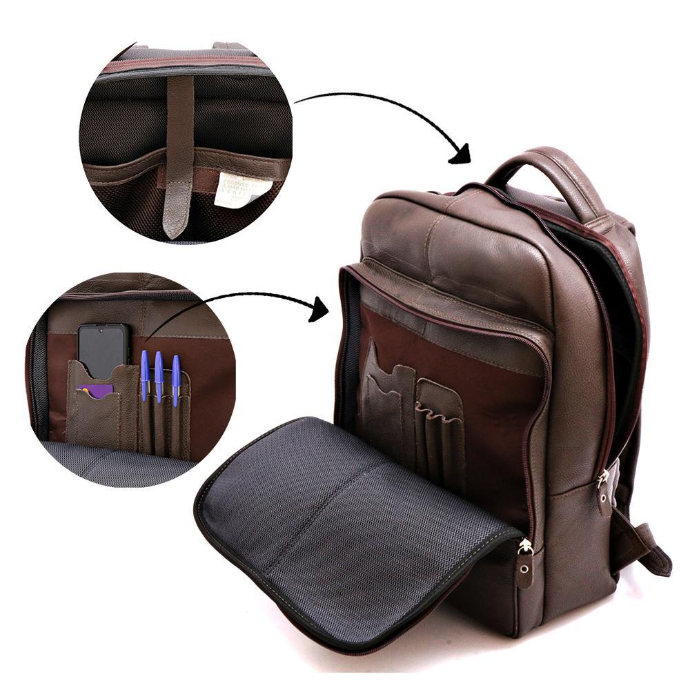 Miniatura Mochila Executiva Masculina Couro Legitimo 30 Litros