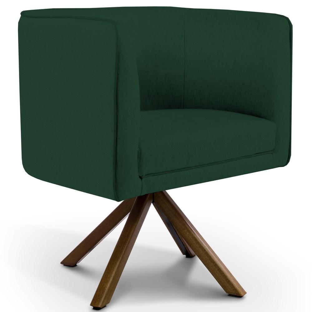 Miniatura Poltrona Giratória Base Giromad Madeira C-117 Verde Musgo