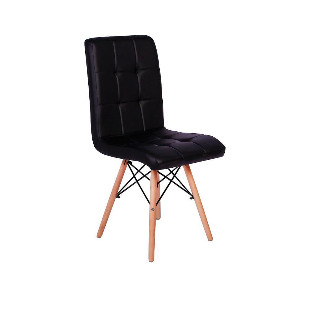 Miniatura Conjunto Mesa Jantar Eiffel Branca 3 Cadeiras Gomos Preta